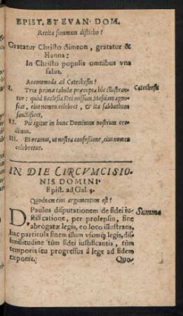 In Die Circumcisionis Domini ...