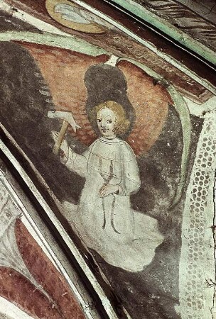 Christus, Maria, Kirchenväter, Evangelistensymbole und Engel mit den Leidenswerkzeugen