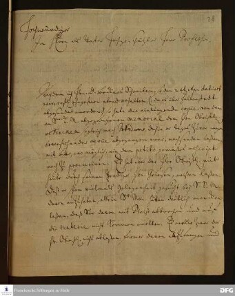 Brief von Johann Ulrich Christian Köppen an [August Hermann Francke].