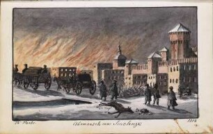 'Abmarsch von Smolensk' Aquarell