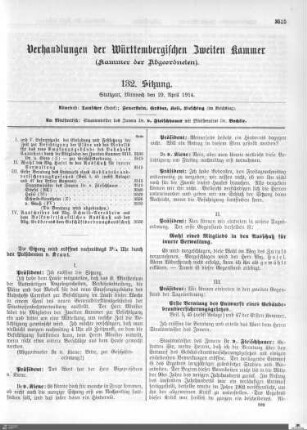 132. Sitzung, Stuttgart, 29.4.1914