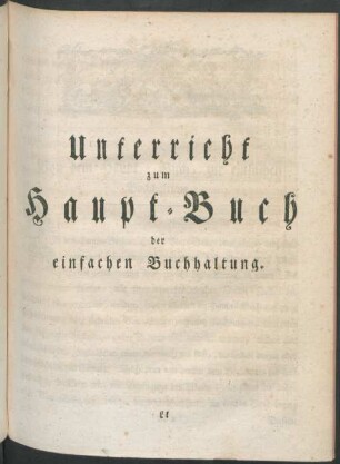 Unterricht zum Haupt-Buch der einfachen Buchhaltung