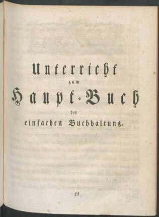 Unterricht zum Haupt-Buch der einfachen Buchhaltung