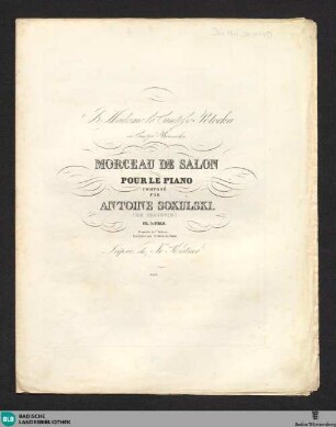 Morceaux de salon poue le piano