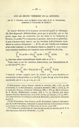 SUR LE SECOND THÉORÈME DE LA MOYENNE.