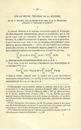SUR LE SECOND THÉORÈME DE LA MOYENNE.