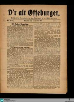 D' r Alt Offeburger : Zeitschrift der Heimatkunde für die Offenburger in der Nähe und Ferne