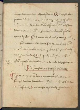 De Jurisdictione et consistorio rect[oris].