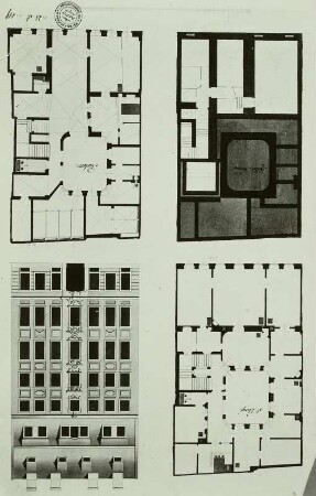 Dresden, Große Brüdergasse 19, Wohnhaus : Dresden, Große Brüdergasse 19, Grund- und Aufrisse des Wohnhauses
