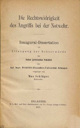 Die Rechtswidrigkeit des Angriffs bei der Notwehr