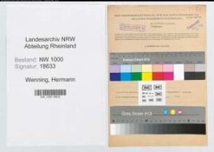 Entnazifizierung Hermann Wenning, geb. 04.10.1902 (Justizsekretaer)