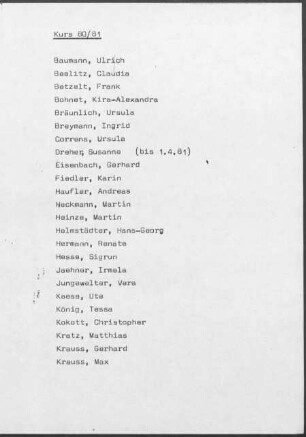 Kurs 1980/81