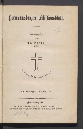 28.1881: Hermannsburger Missionsblatt