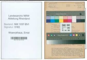 Entnazifizierung Ernst Woenckhaus , geb. 10.07.1890 (Prof.)