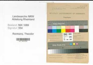 Entnazifizierung Theodor Reinkens , geb. 29.03.1916 (Polizeibeamter)