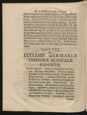 Caput VIII. De Ecclesiis Germaniae Tempore Bonifacii Conditis.