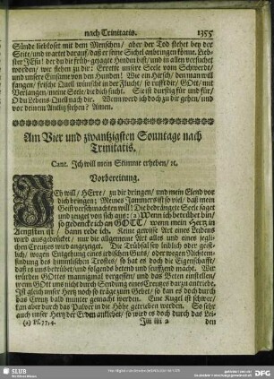 Am Vier und zwantzigsten Sonntage nach Trinitatis