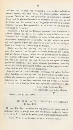 19. Brief van Van Ijsseldijk aan Engelhard, 10 Jan. 18089