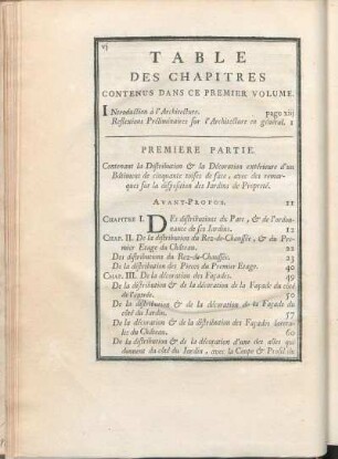 Table Des Chapitres Contenus Dans Ce Premier Volume.