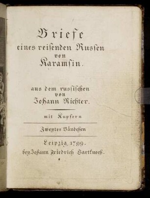 2. Bd: Briefe eines reisenden Russen. Zweytes Bändchen