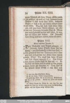 Psalm XXI. Eben desselben Inhalts.