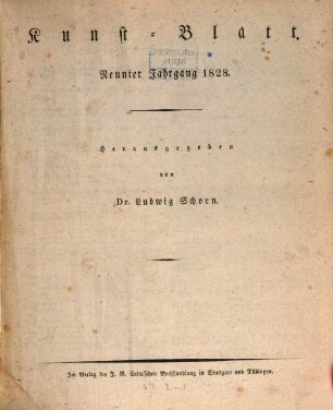 Morgenblatt für gebildete Stände. Kunst-Blatt, 1828