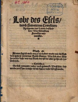 Lobe des Esels