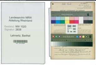 Entnazifizierung Barthel Lehnertz , geb. 24.05.1907 (Schreiner)