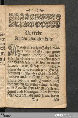 Vorrede An den geneigten Leser.