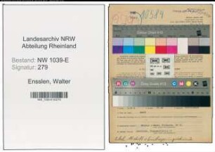 Entnazifizierung Walter Ensslen , geb. 29.05.1913 (Privatdozent)