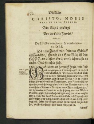 Christo, Nobis Nato Et Dato, Sacrum. Die Achte predigt Von der Leiter Jacobs ...