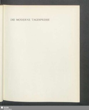 Die moderne Tagespresse