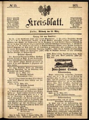 Ausgabe vom Mittwoch, den 29. März 1871.