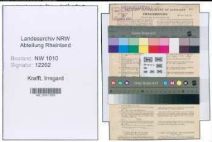 Entnazifizierung Irmgard Krafft , geb. 02.09.1919 (Studienreferendarin)