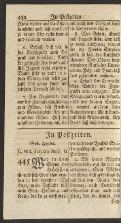 In Pestzeiten.