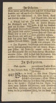 In Pestzeiten.