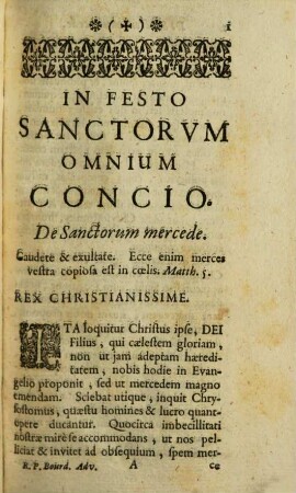 Conciones R. P. Ludovici Bourdaloue e Societate Jesu : Habitae per Adventum Coram Christianissimo Rege Ludovico XIV., 1