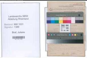 Entnazifizierung Juliane Braf , geb. 03.11.1914 ()