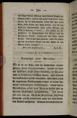 Auszüge aus Briefen