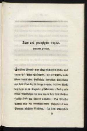 Drey und zwanzigstes Kapitel. Emiliens Freund.