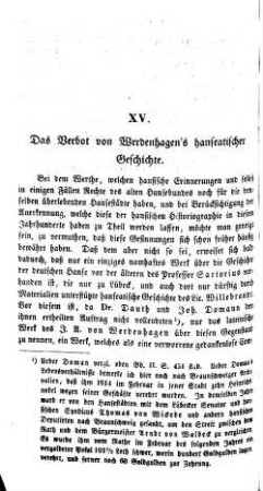 Das Verbot von Werdenhagen's hanseatischer Geschichte