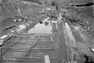 Baugrube Schleuse Rockenau, Hochwasser