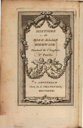 Histoire de Miss Elise Warwick : Traduit de l'Anglois, 1