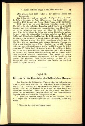 Capitel II. Die Auswahl des Repertoires des Molière'schen Theaters.