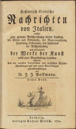 Band 1: Historisch-kritische Nachrichten von Italien