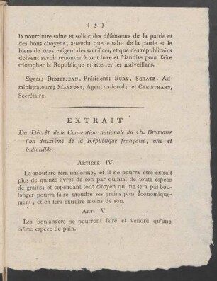 Extrait Du Décrét de la Convention nationale ...