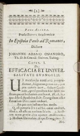 Praelectiones Academicae In Epistola Pauli ad Romanos
