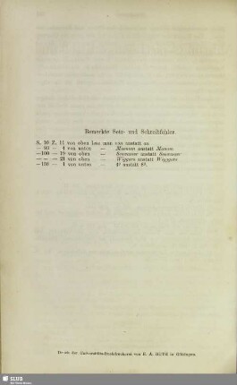 Bemerkte Setz- und Schreibfehler