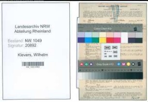 Entnazifizierung Wilhelm Klevers , geb. 02.03.1901 (Fahrer)