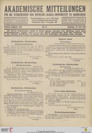 Nr. 14 (26. Juli 1913)